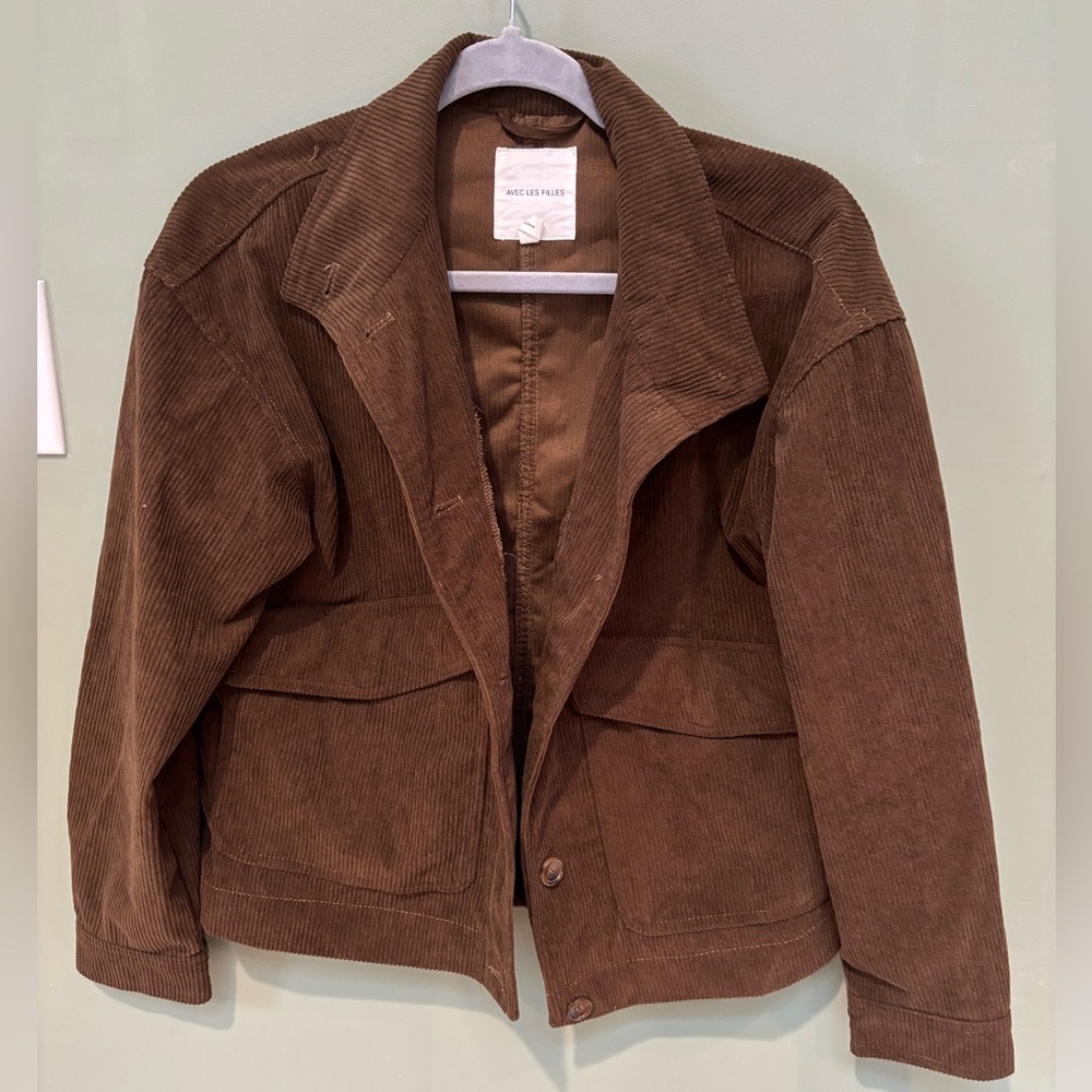 Avec Les Filles Chocolate Corduroy Shirt Jacket